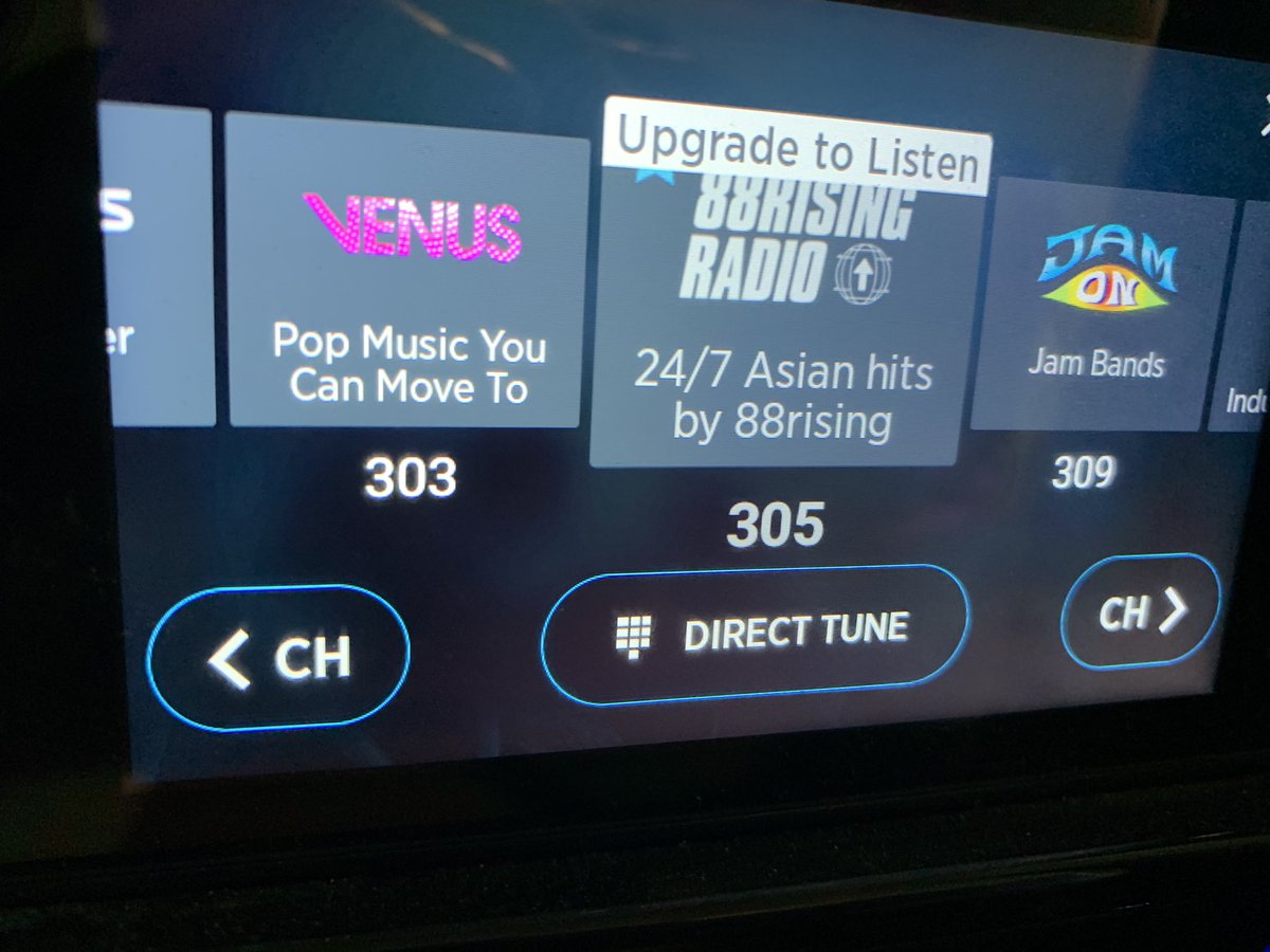 mlocafe's tweet image. Can’t tune @SXM_Help @88rising radio on my 360L tour radio. I have “all access” and I’ve refreshed on the website twice now to try and get past this “upgrade to listen” to no avail. Please activate this new channel for 360L radios!!