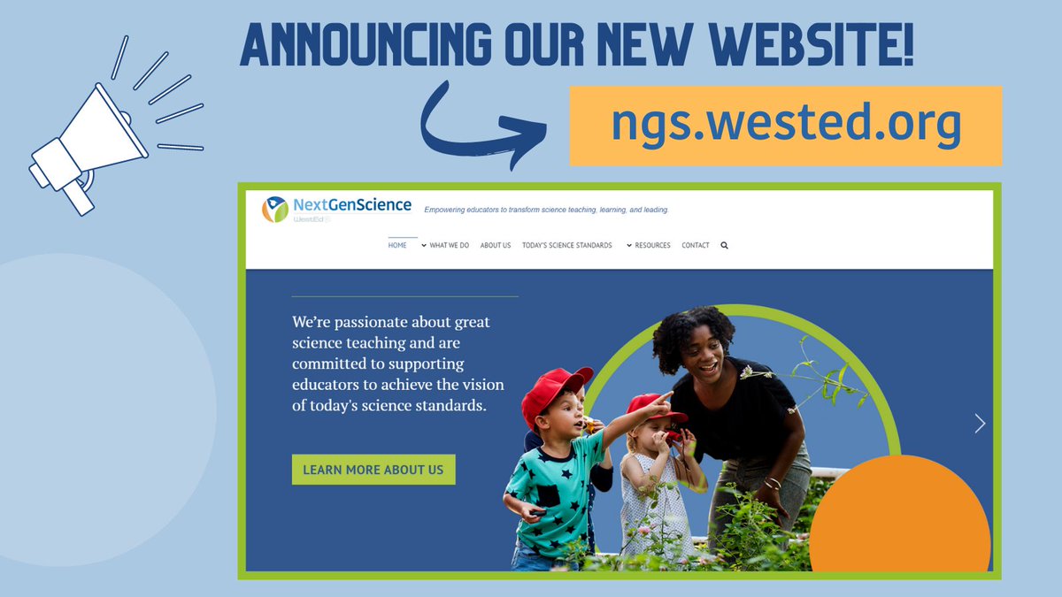 Announcing... the new NextGenScience project website! 

💫 ngs.wested.org 💫

Check it out to learn about who we are, what we do, our resources, and sign up to receive updates about our work.