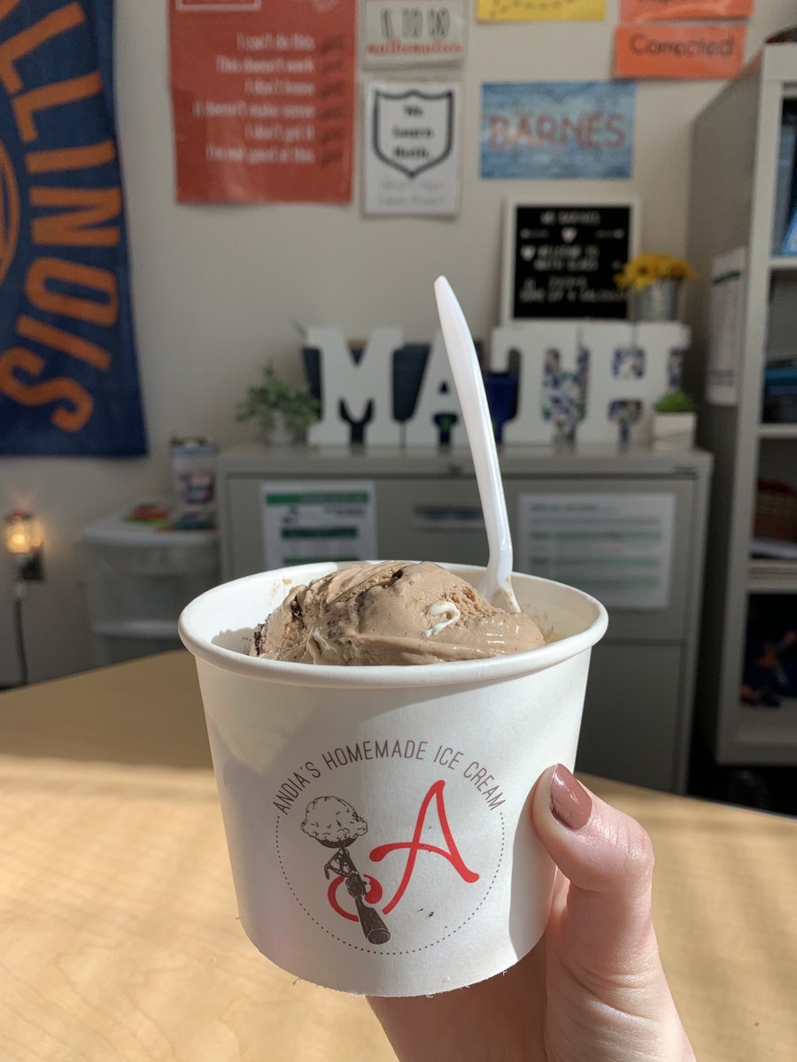 Thank you ⁦<a href="/AndiasIceCream/">Andia's Homemade Ice Cream</a>⁩ for this delicious midday treat to give this virtual teacher an extra boost to finish the week! My flavor, Santa’s Cookies, was amazing!!