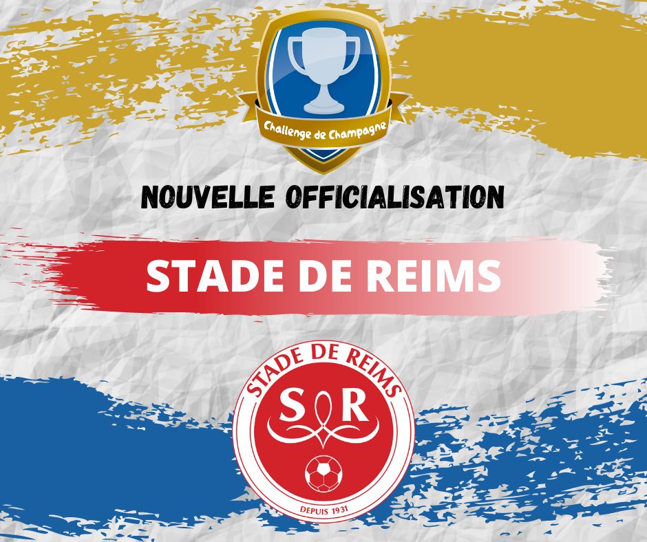Challenge_Champ's tweet photo. 🍾 Nouvelle officialisation 🍾
Nos voisins du @StadeDeReims participeront à l'édition 2021 du #ChallengeDeChampagne ! Ce sera pour eux l'occasion de remettre leur titre en jeu ! 🏆
#CDC21 @estac_officiel https://t.co/zDzbF46Ila