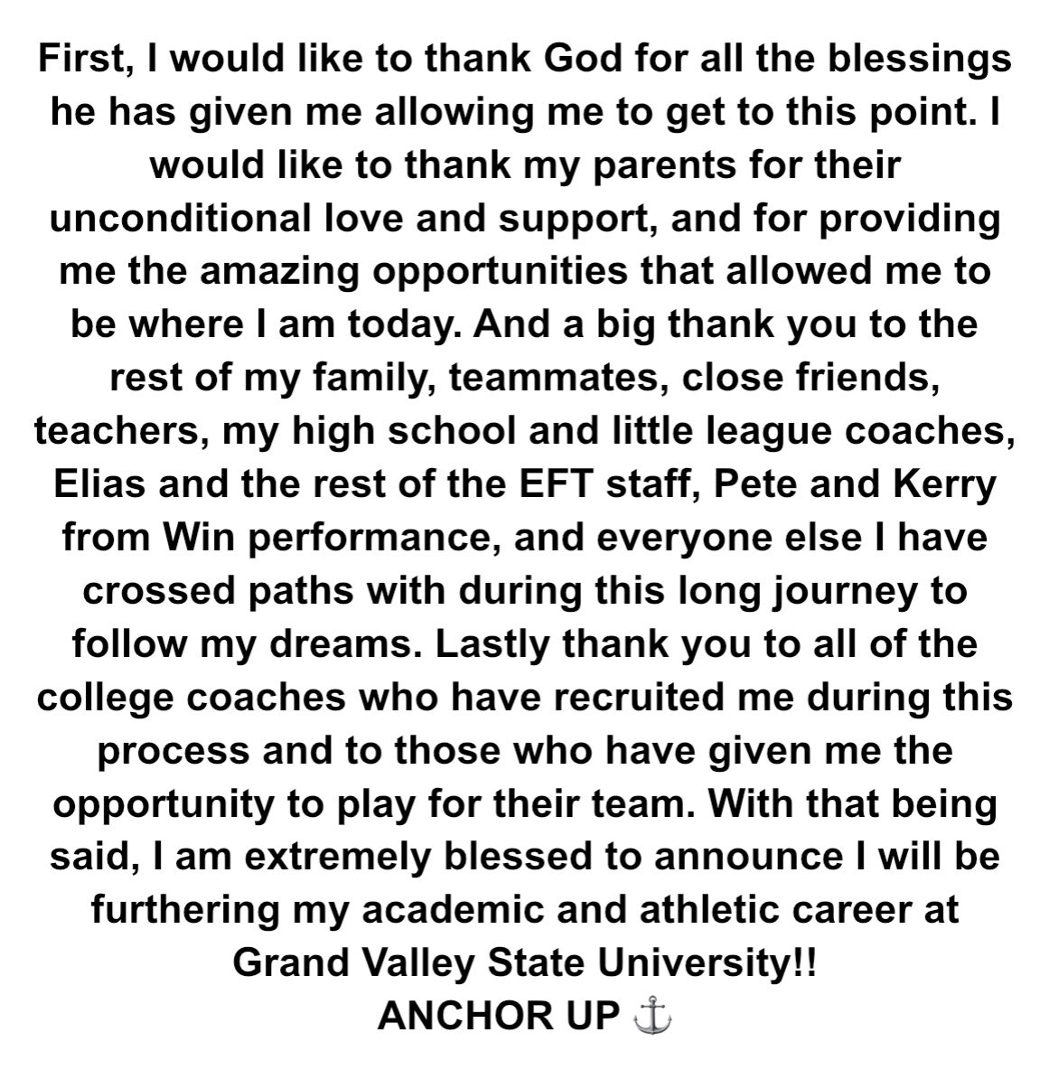 gvolps3's tweet photo. Beginning of a new chapter 🙏🏽 #anchorup @HighlandPark_FB @HPHSHFC @CoachLouisGVSU @CoachMitchGVSU @CoachPostmaGV @EFTfootball @Phouly31 https://t.co/o5H54f59qd