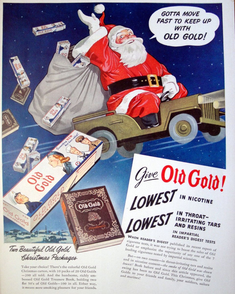 Send Old Gold cigarettes to soldiers? Cigarettes were a popular Christmas gift to send overseas, much to the chagrin of the military and U.S. Postal Service, who had their own methods for delivering cigarettes to soldiers.

wwiisoldier.com/product-catego…