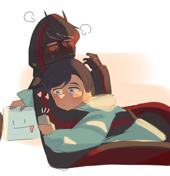 They snuggle,,, but there is a red tomato o-o

#skephalo #SkeppyFanArt #badboyhalofanart 