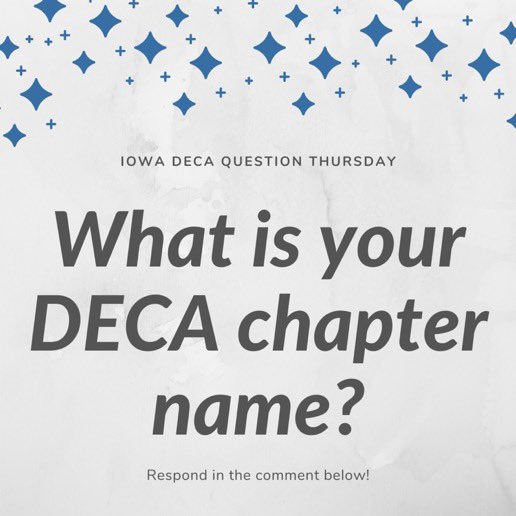 Happy Thursday! Let us know what chapter you are a part of below! #deca #iowa