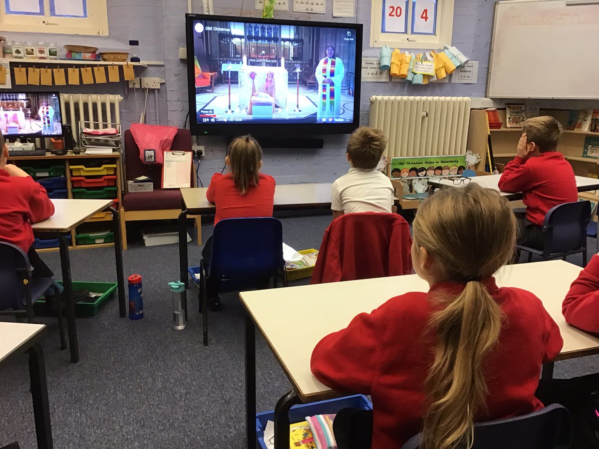 HighamRISE's tweet photo. #ClassTwo are beginning the day with a time of thought and reflection by watching the DBE Christmas service #TheGiftLDBE https://t.co/4rlsVM8kaD