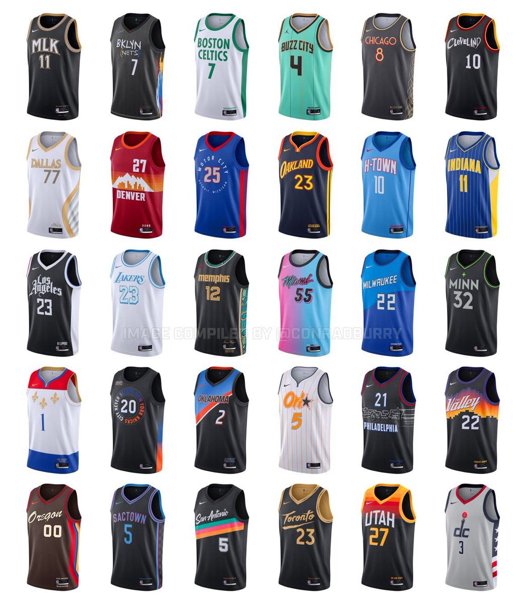 تويتر \ Gigantes del Basket على تويتر: "Todas las camisetas City Edition para esta temporada en la NBA. ¿Con cuál te quedas? 📷@conradburry https://t.co/1Qqmyl9dF4"