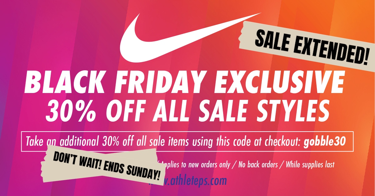 Aumentar Surtido músico nikewrestling on Twitter: "Don't Wait! Sale Ends SOON! • • • Take advantage  of extra time with the APS Black Friday sale! Receive an additional 30% off  all sale area items with