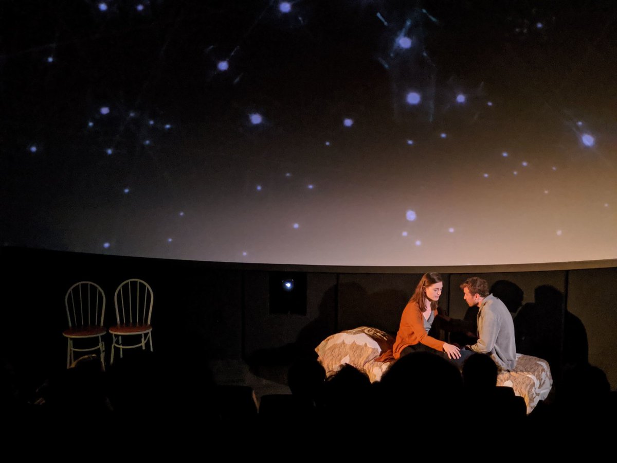 FCMoDDome's tweet photo. #ThrowbackThursday to the first traditional theater performance to utilize the #dome. The incredible performance of "Constellations" was put on by @openstageco. This stunning and magical exploration of string theory and personal connections felt right at home in the space. https://t.co/fOJd0HZuRl