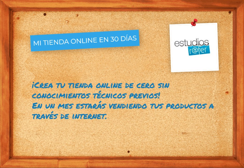 EstudiosRafer's tweet photo. ✍️Inscríbete en el curso "Mi tienda online en 30 días" y de regalo llévate nuestro curso de "Mail Marketing"
Apúntate‼️ Quedan pocas plazas‼️

https://t.co/xwbZGPDERg https://t.co/zOgXMQe1j4
