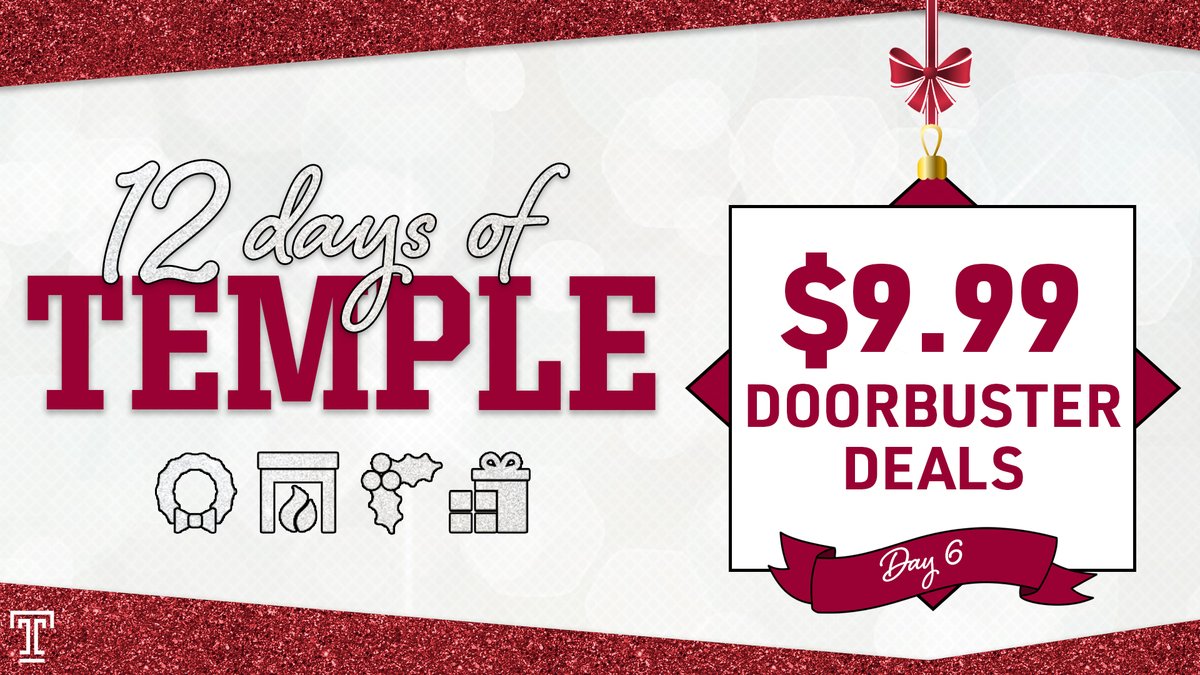 TempleOwls's tweet photo. We're halfway through our #12daysofTemple and the bookstore is offering $9.99 doorbuster deals! Be sure to check them out! 

🛍️ » https://t.co/4QXfL5ntDl https://t.co/GHgXiBLSZP