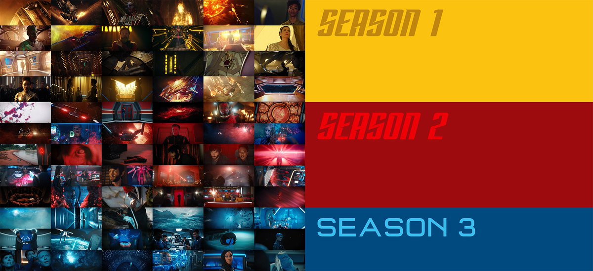 Random observation: whether by accident or design, each season of  #StarTrekDiscovery   is visually distinguished by a signature colour connected to the plot of each arc