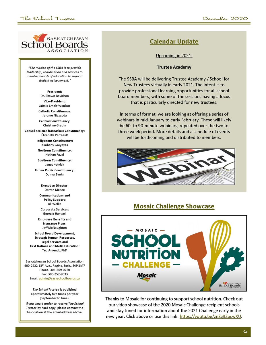 SaskSchoolBoard's tweet photo. The December edition of The School Trustee newsletter is now available: https://t.co/UKZN2KYF8s #sasked https://t.co/gDCvP5gdiI