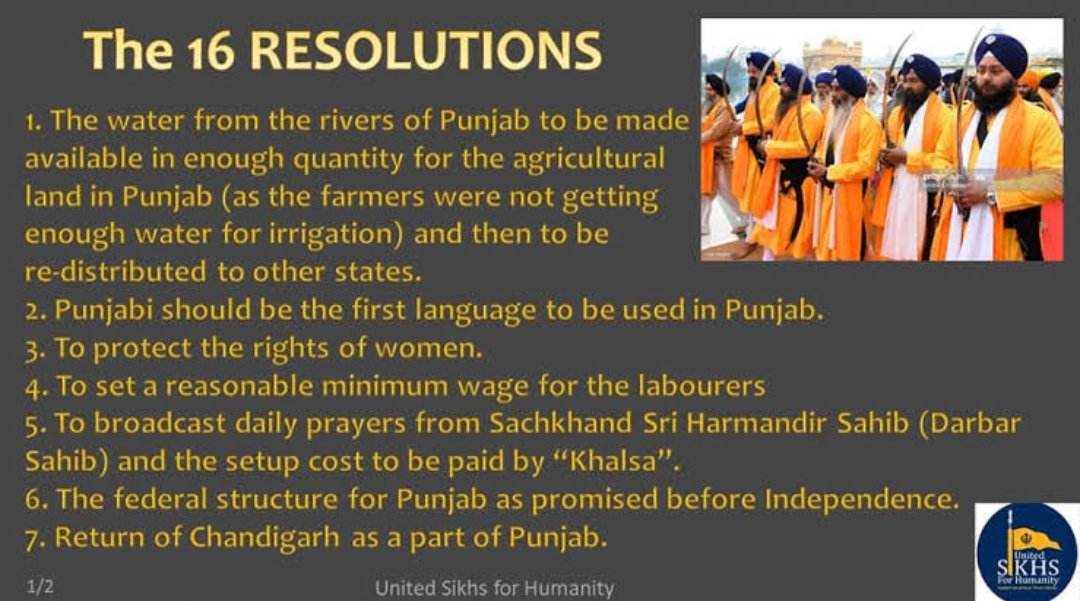 These events led to the Andhapur Sahib Resolution at the 18th All India Akali Conference of Shiromani Akali Dal at Ludhiana on 28–29 October 1978. The resolution included both religious and political issues. It asked for recognising Sikhism as a religion separate from Hinduism.