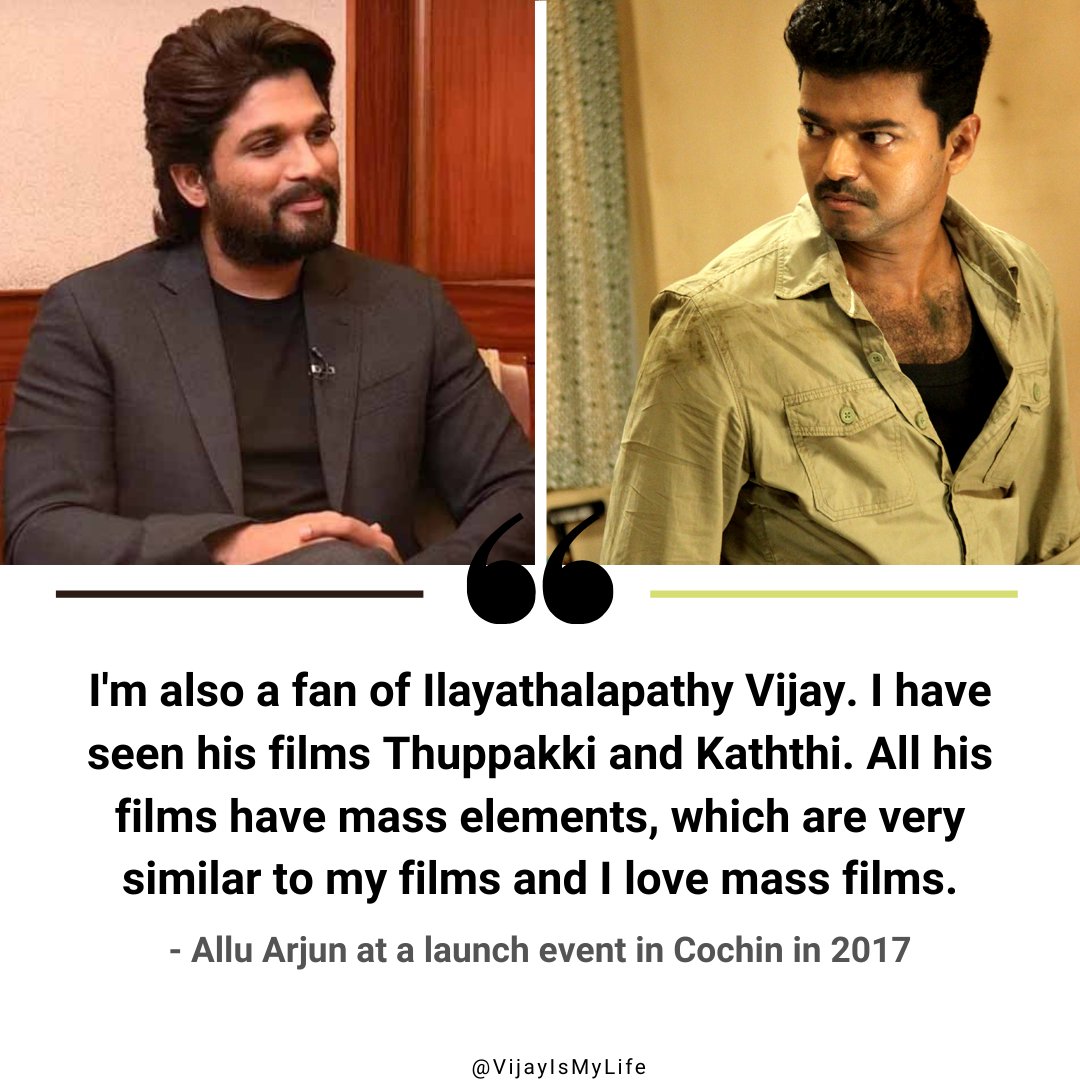 8. Telugu actor  @alluarjun about  #ThalapathyVijay.  #28YearsOfBelovedVIJAY