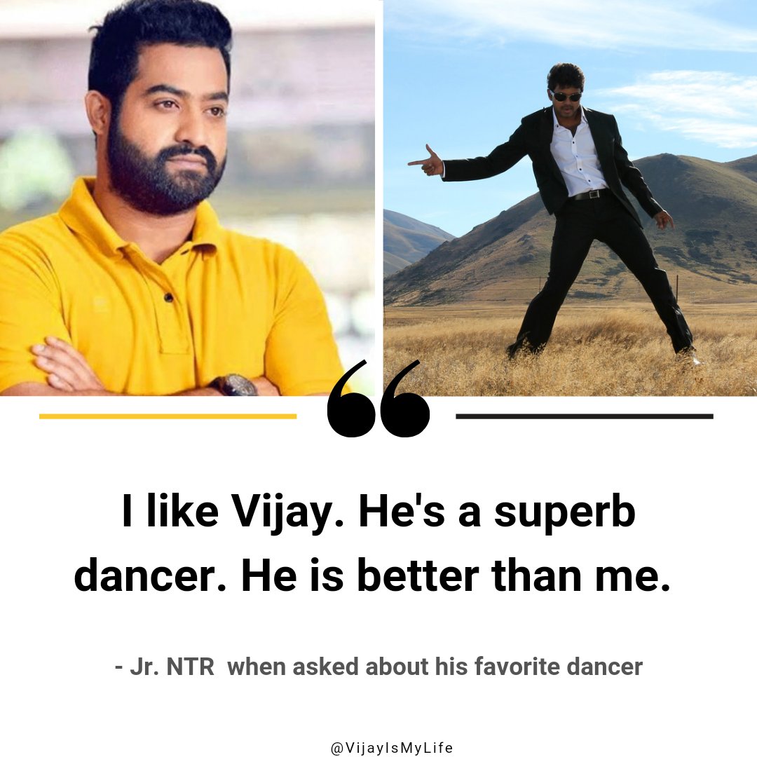 9. Telugu actor  @tarak9999 about his favorite dancer.  #28YearsOfBelovedVIJAY  #ThalapathyVijay