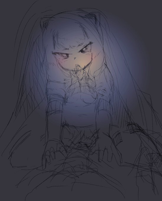 寝室忍び込んで既成事実作るタイプのマーモットさんのラフ 