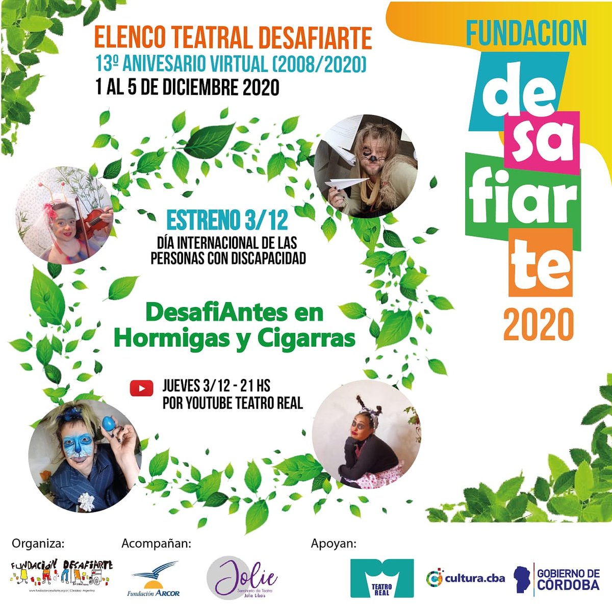 alTeatroReal's tweet photo. #Real2020
#RealEnCasa
Del 1 al 3 de diciembre a través de las plataformas digitales del Teatro Real, la Fundación Desafiarte en la Inclusión junto a la Agencia Córdoba Cultura presentan ActorAles DesafiArtes.
@AgCbaCultura
@raulsansica https://t.co/nODkvYDHR5