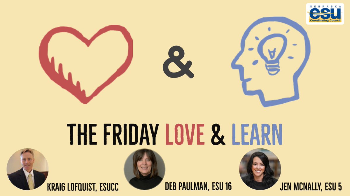 ESUCC's tweet photo. Join us TOMORROW MORNING at 10:15amCT for our Friday Love &amp; Learn FB Live at https://t.co/ZTLZBOk6w8 as @KraigLofquist, Deb Paulman @ESU_16, &amp; Jen McNally @wellness_MH share their favorite experiences from the week!

#ESUCC #TheGoodLifeEDU #NElovesPS #NDE_PS #remotelearning #tlap https://t.co/8nwKn5fpo6