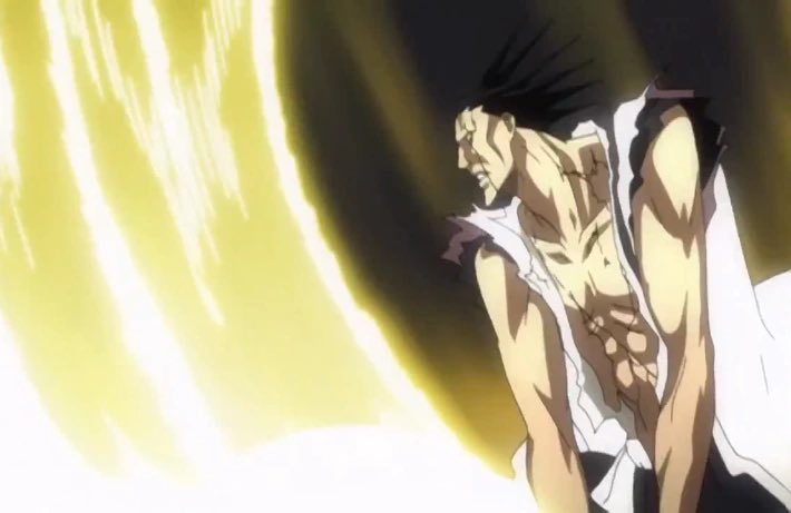 Kenpachi possède une capacité de découpe extraordinaire, la plus grande du Gotei 13 finale , il arrive facilement à découper de la lave ou de l’acier , une frappe à 2 mains de sa part pourrait OS une grande partie des personnages du manga