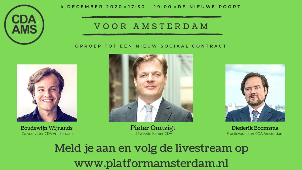 Interessant: Aanpak <a href="/PieterOmtzigt/">Pieter Omtzigt</a> #voorAmsterdam, morgenochtend voorproefje in <a href="/DeTelegraaf_MUN/">De Telegraaf</a> (amsterdam deel). Vanaf 17:30 uur Livestream,  te volgen via platformamsterdam.nl