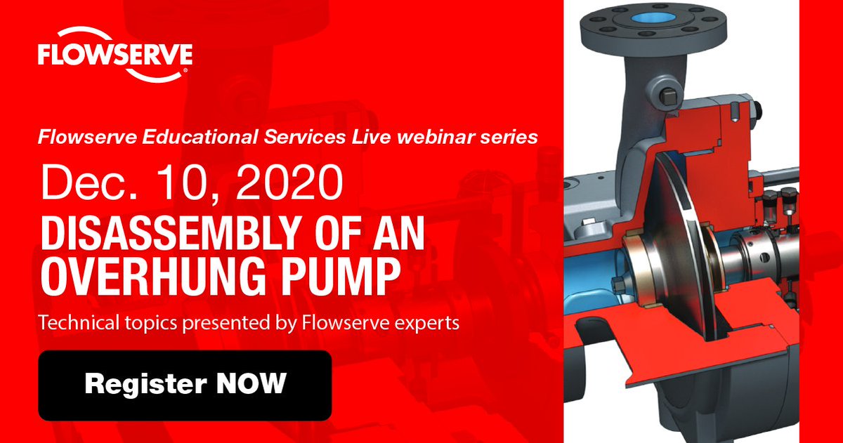Flowserve's tweet photo. Join us Dec. 10 for the next #LiveWebinar, which covers the critical steps for disassembling an engineered #overhung #pump. Sign up: https://t.co/MKEZ3VogVE https://t.co/oanXUIGfn4