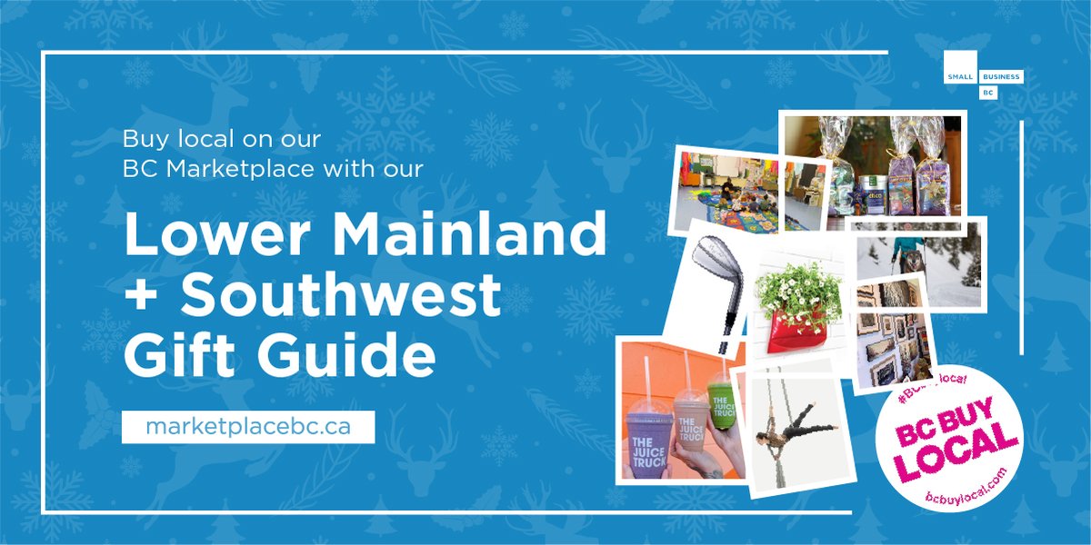 🎄As you put your Christmas shopping list together for gifts, why not shop local and support the businesses that make our communities special? 

Check out our gift ideas for Lower Mainland &amp; Southwest Coast. Explore it &amp; buy local this season! sbbc.co/LMGifts #BCbuylocal