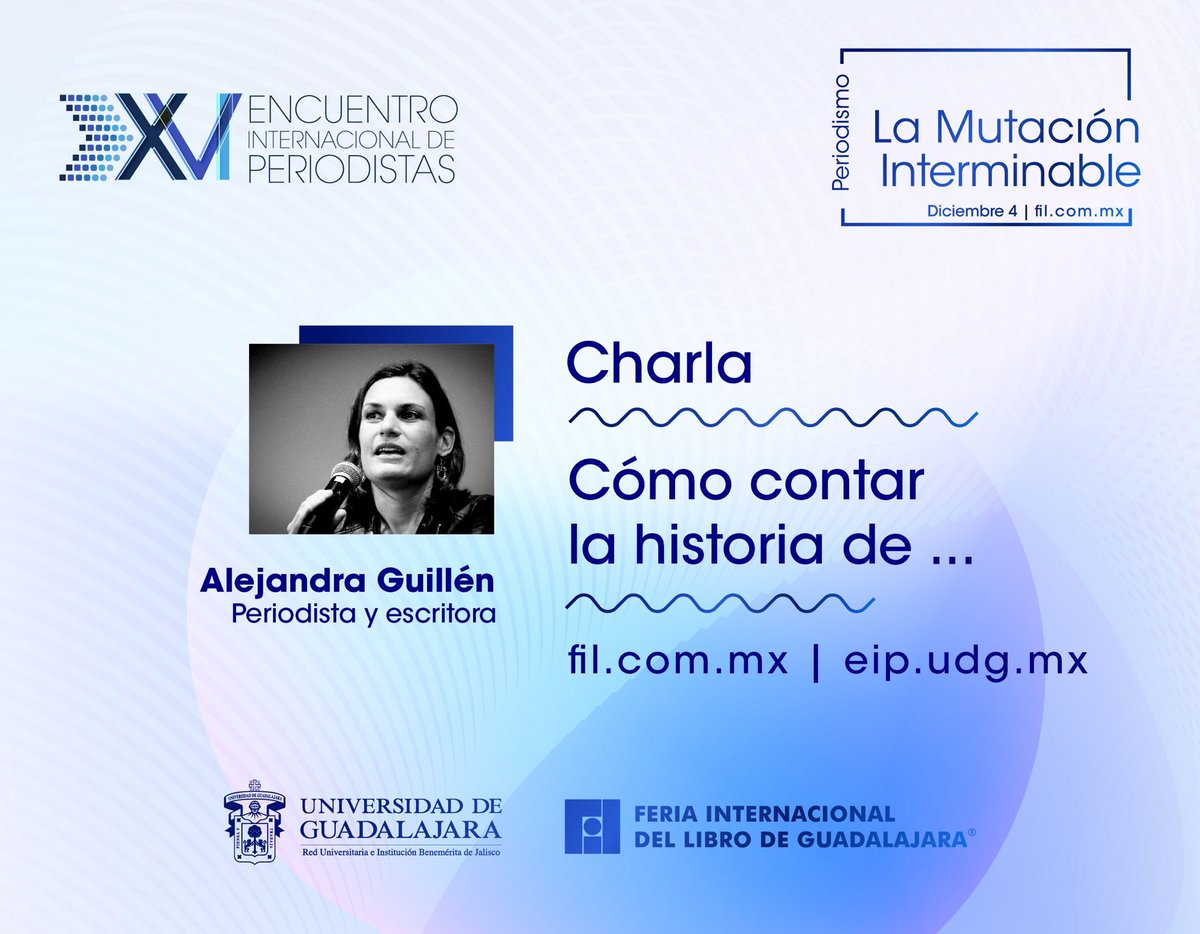 cuci_oficial's tweet photo. Este año la @FILGuadalajara te llega y también el #EIP2020, con la charla "Cómo contar la historia de...".
🗓 4 de diciembre, 10:00 h.
Síguelo en redes de @eipudg, https://t.co/WCgtJff6Ui y https://t.co/48rVgG2Z6s https://t.co/9jjsLctJpW
