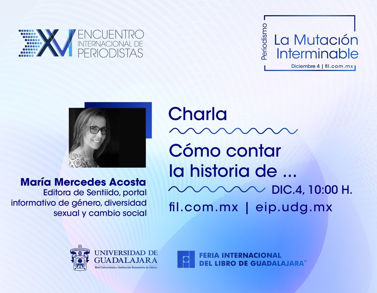 cuci_oficial's tweet photo. Este año la @FILGuadalajara te llega y también el #EIP2020, con la charla "Cómo contar la historia de...".
🗓 4 de diciembre, 10:00 h.
Síguelo en redes de @eipudg, https://t.co/WCgtJff6Ui y https://t.co/48rVgG2Z6s https://t.co/9jjsLctJpW