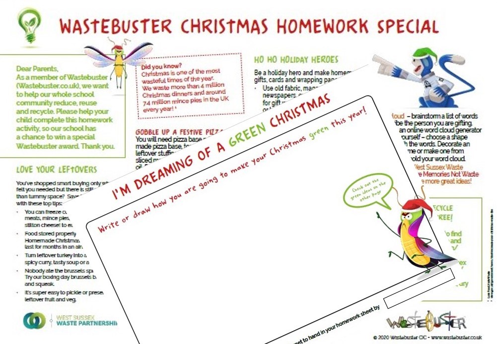 Our Christmas Homework Special is packed with ideas for a greener Christmas – what do you do? wastebuster.co.uk/Resources/Teac… @WSrecycles recycling #christmas #foodwaste #MakeMemoriesNotWaste