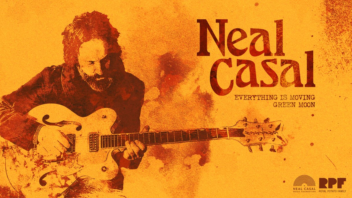 Neal's final two solo recordings, "Everything Is Moving" &amp; "Green Moon" are available as a 7" vinyl pre-order, &amp; can be downloaded &amp; streamed across all music platforms via <a href="/royalpotato/">.</a> 
ncmf.news/everything-is-… 
#nealcasal #nealcasalmusicfoundation #everythingismoving #greenmoon