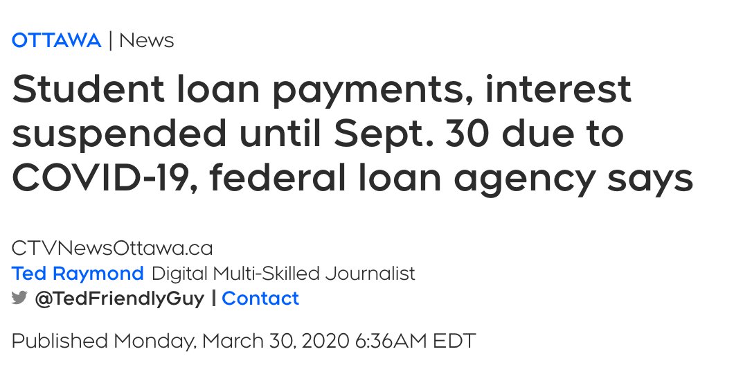 March 2020: COVID-19 hits. Spring 2020 university grads weeks away from finishing programs. The # of working post-sec students drops by 28%. The government announces the CERB and a 6-month freeze on student loan repayments. Nothing yet announced targeting students + new grads.