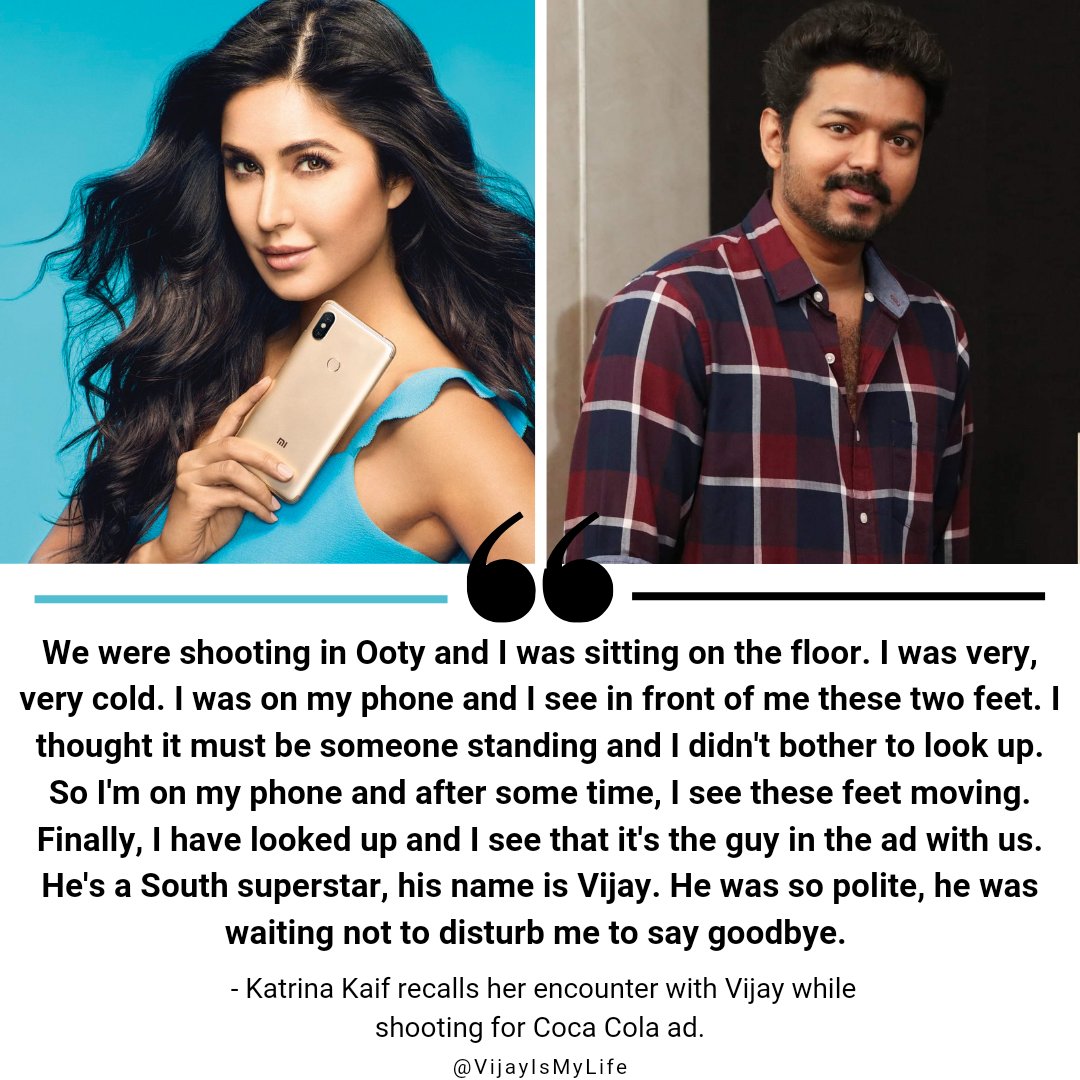 25.  #KatrinaKaif was impressed by  #ThalapathyVijay's politeness.  #28YearsOfBelovedVIJAY