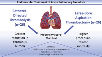 JVIRmedia's tweet photo. Large-Bore Aspiration Thrombectomy versus Catheter-Directed Thrombolysis for Acute Pulmonary Embolism: A Propensity Score–Matched Comparison | https://t.co/MBz90MLtQF #irad https://t.co/aF5tntc8P1