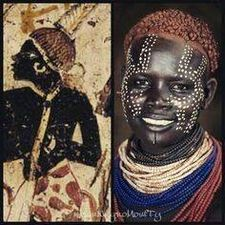 "Nilotic people in ancient Egypt. Nilotic people are known throughout East Africa for their distinct jet black sin. They migrated from upper Nile regions to trade with ancient Egyptians, from kingdoms like Wawat which was along the blue Nile."