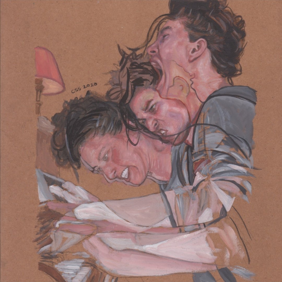 the portrait for june is a gouache painting by caroline scarborough (caroloife on instagram), based on a practicing-the-piano webcast i did in early lockdown....how amazing is this. {6/12}