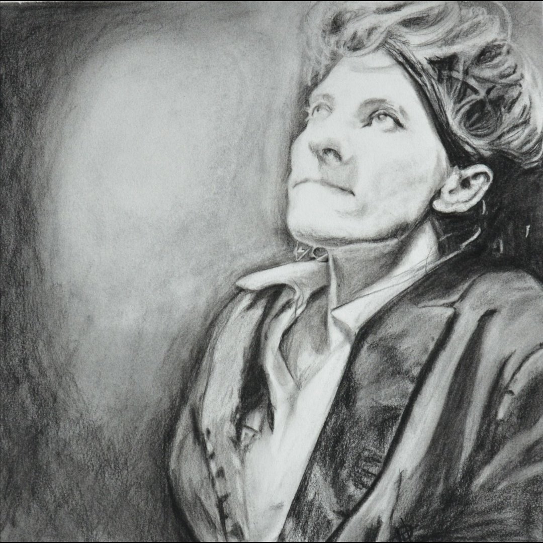 this charcoal portrait by heather ormsbee (phantomburned on instagram) will grace your life in september - based on a photo taken by  @gmotophotos in portugal last november, before the hardest show of the "there will be no intermission" tour. i love this one. {9/12}