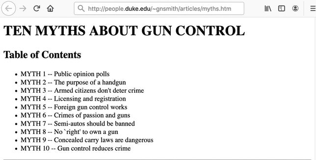 When we presented students with an NRA tract on gun control posted to a personal webpage on  http://duke.edu&nbsp; and a Wikipedia article on gun politics in the United States with over 200 citations, they overwhelmingly said the Duke site was the more reliable of the two.