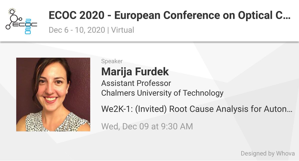 Marija Furdek (@furdekmarija) on Twitter photo I am presenting work with ā¦<a href="/NatalinoCarlos/">Carlos Natalino</a>ā© and Telecom Italia at ECOC 2020 - European Conference on Optical Communications. Please checkout the details of my invited talk at: whova.com/embedded/speak⦠I am presenting work with ā¦<a href="/NatalinoCarlos/">Carlos Natalino</a>ā© and Telecom Italia at ECOC 2020 - European Conference on Optical Communications. Please checkout the details of my invited talk at: whova.com/embedded/speakā¦