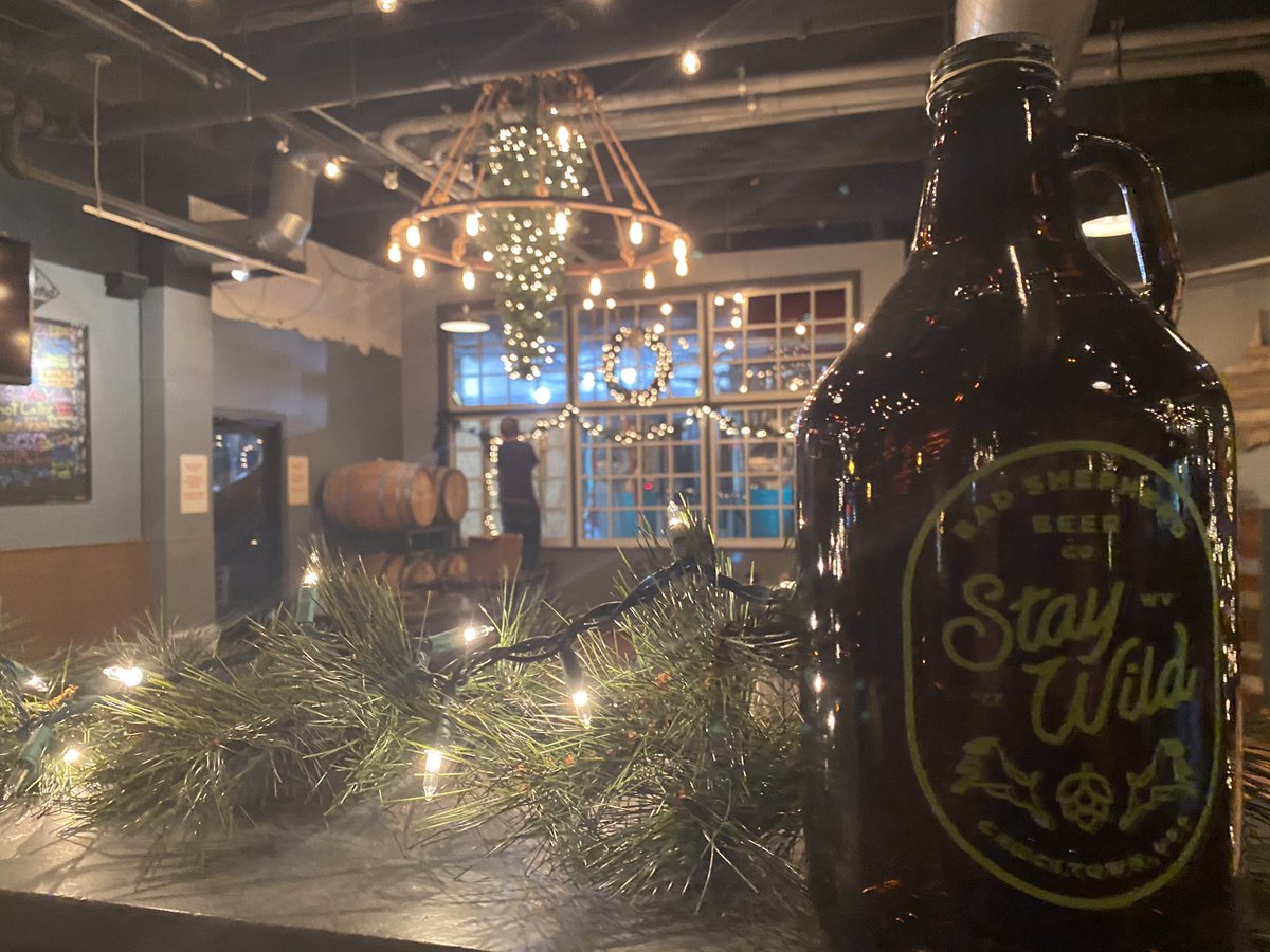 BlackSheepWV's tweet image. Lights, Christmas, Action! We’ve strung lights on anything that didn’t move and are celebrating the season as best we can this odd year. Stop by for dinner and drinks or grab family-style dinners to go with beer growlers from our brewery  #holidayseason #drinklocal #eatlocal