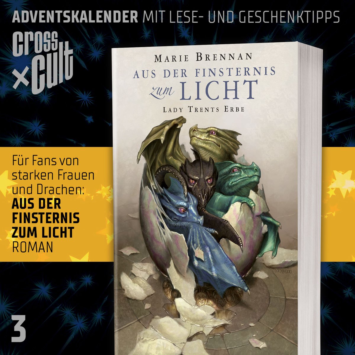 CrossCult's tweet image. Lese- und Geschenktipp Nummer 3: AUS DER FINSTERNIS ZUM LICHT von Marie Brennan. Die Enkelin von Lady Isabella (die Heldin der Bestsellerreihe LADY TRENTS MEMOIREN) gerät in ein spannendes Abenteuer. #CrossCult #MarieBrennan #LadyTrent #Drachen #Dragons