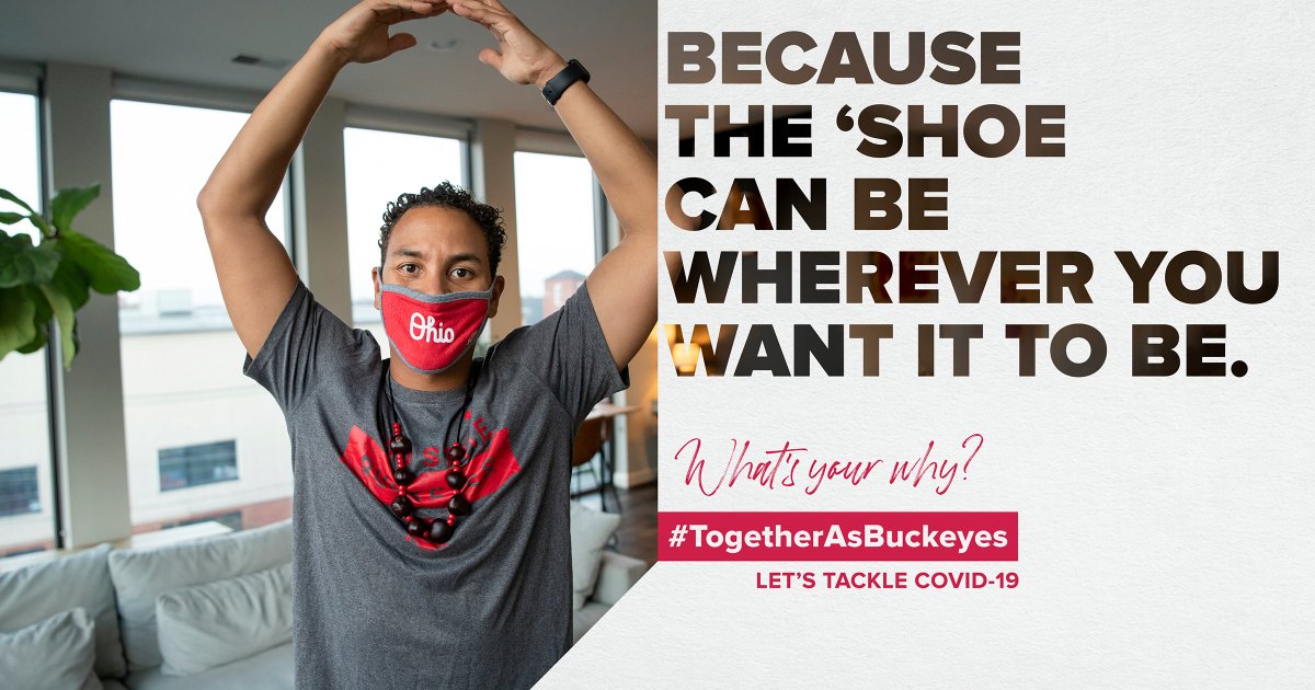 OhioState's tweet image. Because cheering on the Buckeyes at home means you always have a front-row seat. What's your why? #TogetherAsBuckeyes