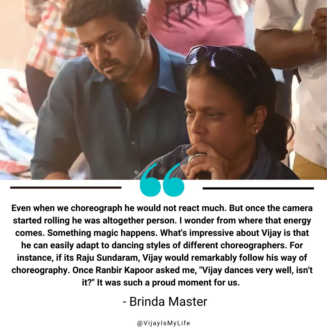 28. Choreographer  #Brinda heaps praise on  #ThalapathyVijay's dance. #28YearsOfBelovedVIJAYEnd of the thread. Thank you if you've made it to the end.