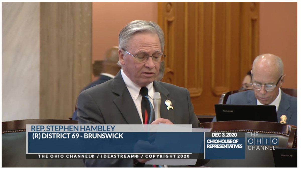 Rep. Hambly opens by discussing his anti-abortion views.