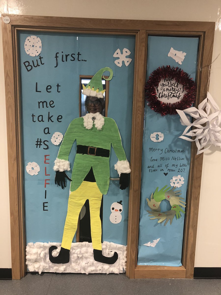 Ayr_Academy2016's tweet photo. Our Christmas Door deadline is tomorrow! It’s been brilliant to see everyone’s efforts progress throughout the week - a favourite of mine is the snowman by the canteen staff! Not quite finished yet but here’s a sneak preview... #community #respect #ambition #responsibility https://t.co/hKEY0zpSVL