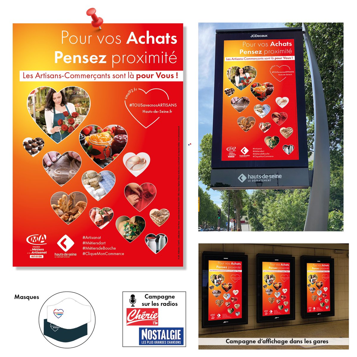 CMA92HDS's tweet photo. Pour vos ACHATS : Pensez PROXIMITÉ 
Les Artisans-Commerçants sont là POUR  VOUS !
Campagne grand public 
@CMA92HDS avec  @hautsdeseinefr 
Merci au département qui aime et soutient l’Artisanat !

▶️ radios Nostalgie et Chérie FM 

https://t.co/9HZkpl1G4y

#relance92 https://t.co/egIgCo4sVQ