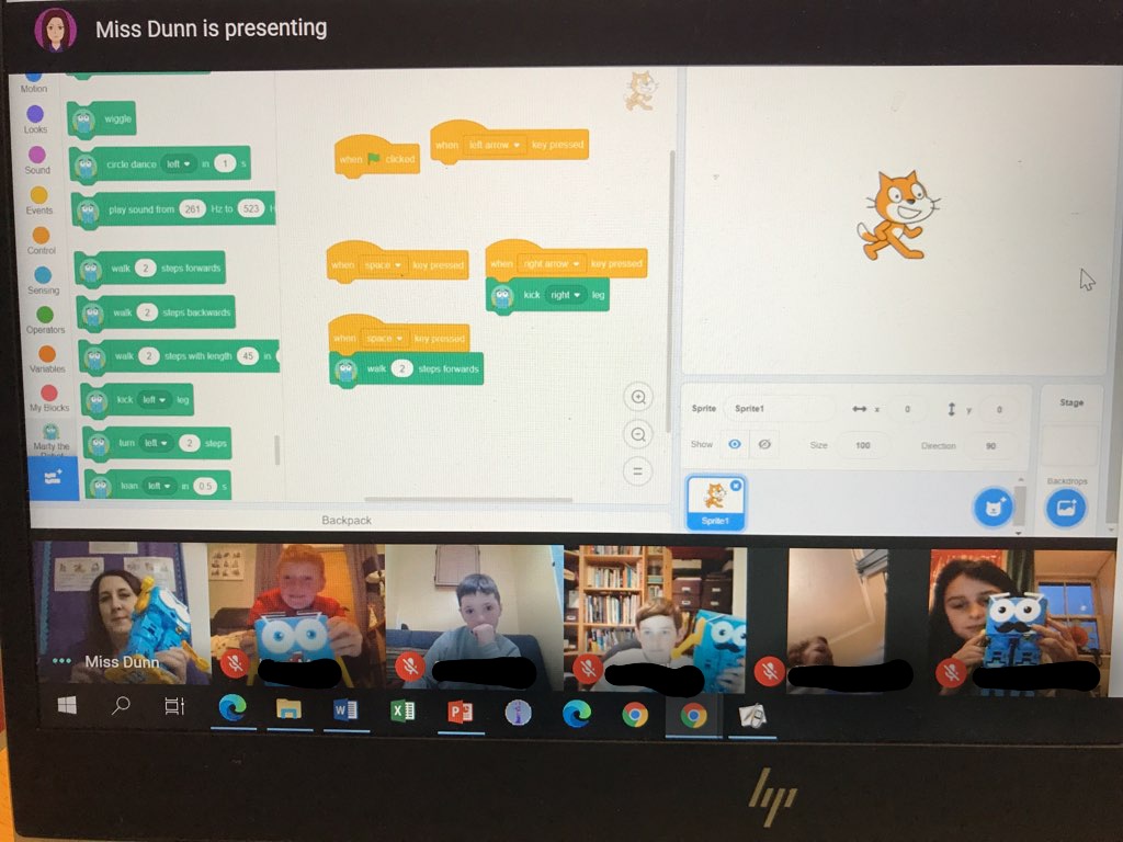 Our online Ninja meeting today was all about Marty the Robot. Our challenge this week is to program our marty to do different actions in response to different inputs. <a href="/RoboticalLtd/">Robotical</a> #DigiLeaderLearn #Digilearnscot