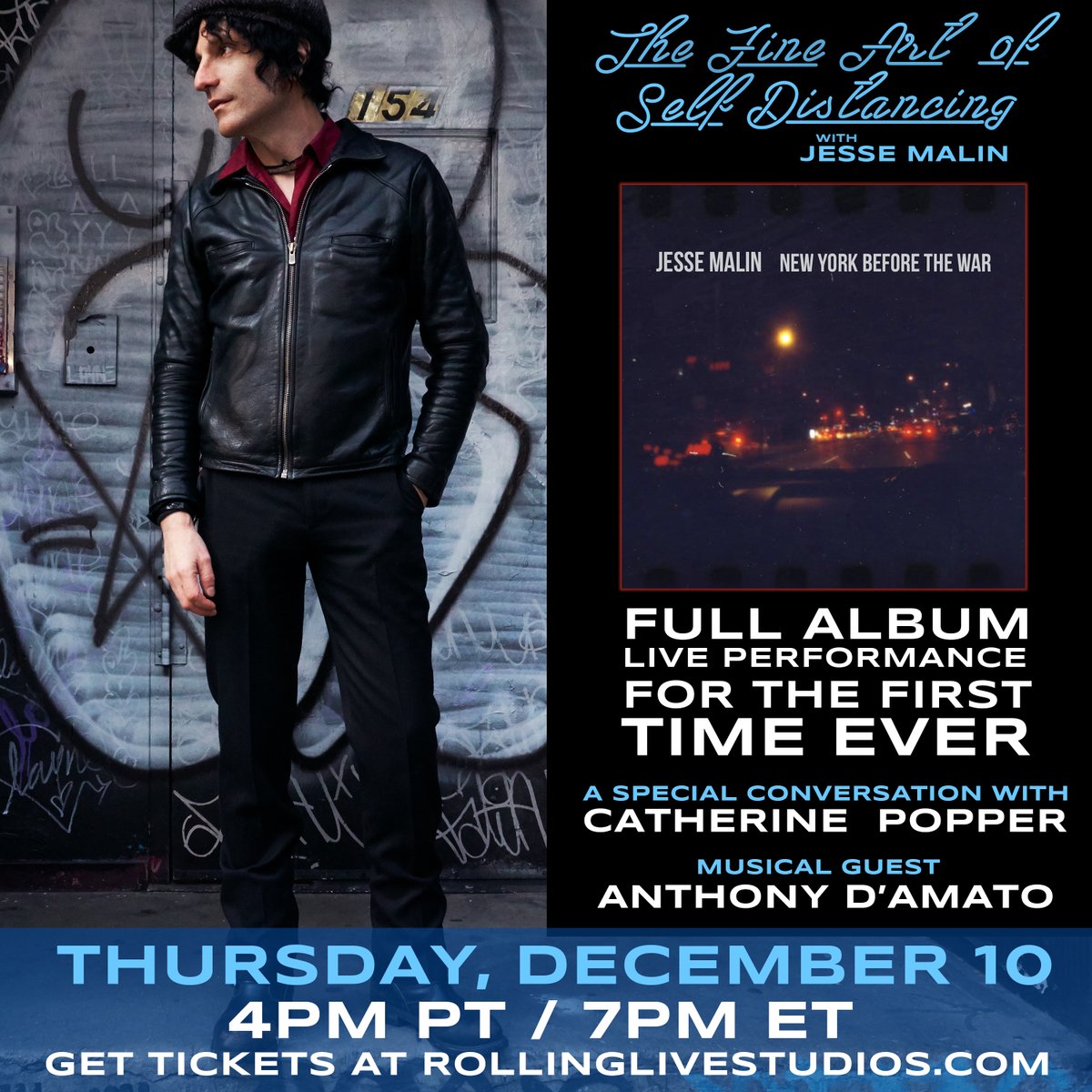 jesse_malin's tweet photo. Season 6 begins Thursday, Dec 10 with the album "New York Before The War" played in full for the first time in its entirety by the full band LIVE from @boweryelectric. Special guests #CatherinePopper and @anthdamatomusic. 

Tickets: https://t.co/xmGWTVVGqZ https://t.co/UahEFQH4XU