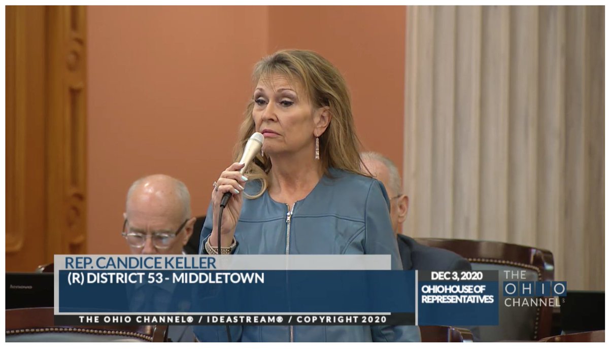 Fake women's health center director Candice Keller claims everyone in the legislature is being very careful to protect life / won't wear a mask.