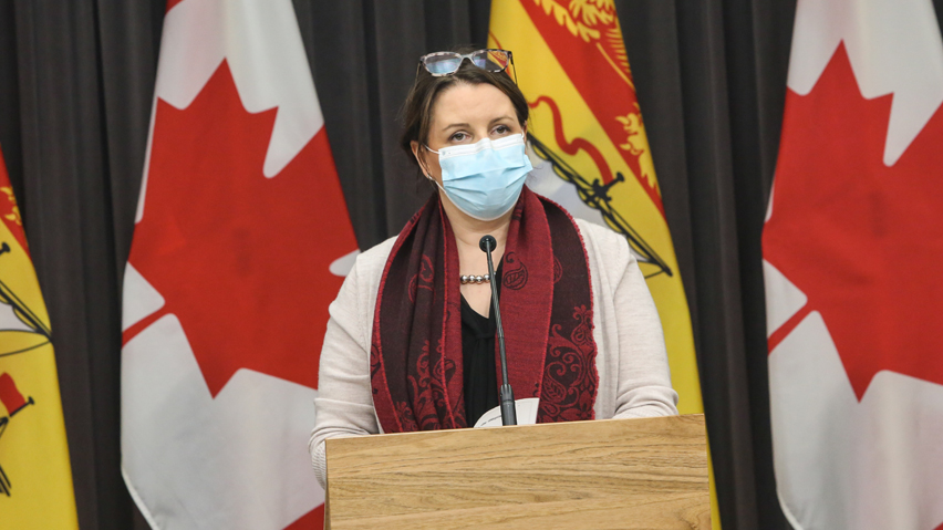 BJMCBC's tweet image. The #Moncton and #Fredericton health regions (Zones 1&amp;amp;3) will be reassessed Sunday for possible return to the less restrictive yellow phase of #COVID19 recovery, says Dr. Jennifer Russell. In the #SaintJohn region (Zone2), "we still have more testing to do," she says.