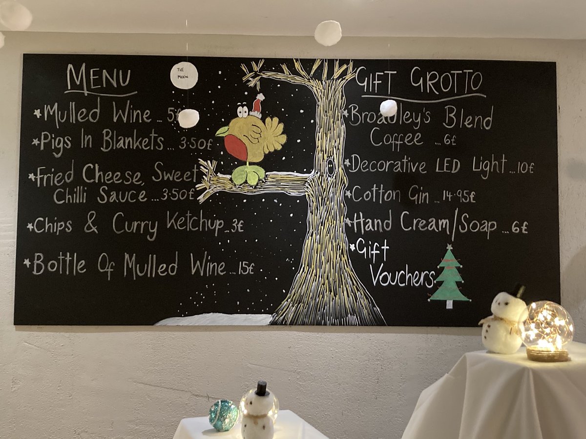 broadleysbistro's tweet photo. ❄️Food &amp; Gift Grotto❄️
What a fab first day we’ve had! Come down and see us on Thursdays, Fridays and Saturdays 12-8pm and Sundays 10-4pm throughout December for mulled wine, pigs in blankets and more...🎅🏼⛄️
#broadleys #broadleysbistro #takeawayfood #takeawaymulledwine #homemade https://t.co/LeeDsyAFBw